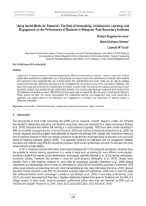 Using Social Media for Research: The Role of Interactivity, Collaborative... Engagement on the Performance of Students in Malaysian Post-Secondary Institutes