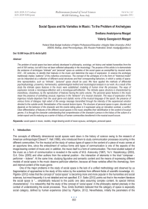 Social Space and Its Varieties in Music: To the Problem... Mediterranean Journal of Social Sciences Svetlana Anatolyevna Mozgot Valeriy Georgievich Mozgot