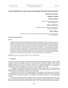 Using of Paired Pulses of Light to Assess the Operability... Mediterranean Journal of Social Sciences Michael M. Polevschikov Nadezhda I. Palagina