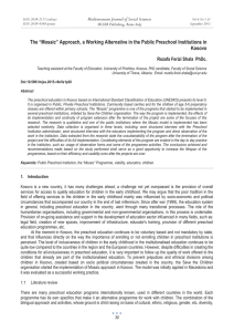 The “Mosaic” Approach, a Working Alternative in the Public Preschool... Kosovo Mediterranean Journal of Social Sciences Rozafa Ferizi Shala  PhDc.