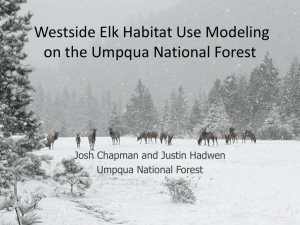 Westside Elk Habitat Use Modeling on the Umpqua National Forest