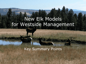 New Elk Models for Westside Management Key Summary Points