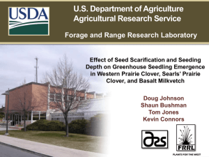 U.S. Department of Agriculture Agricultural Research Service Forage and Range Research Laboratory