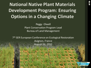 National Native Plant Materials Development Program: Ensuring Options in a Changing Climate