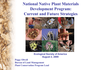 National Native Plant Materials Development Program: Current and Future Strategies