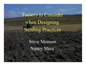 Factors to Consider when Designing Seeding Practices Steve Monsen