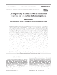 Distinguishing marine habitat classification concepts for ecological data management O A