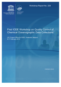 First IODE Workshop on Quality Control of Chemical Oceanographic Data Collections
