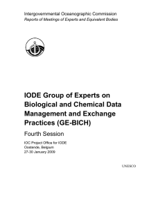 IODE Group of Experts on Biological and Chemical Data Management and Exchange