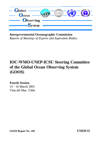 IOC-WMO-UNEP-ICSU Steering Committee of the Global Ocean Observing System (GOOS) Intergovernmental Oceanographic Commission