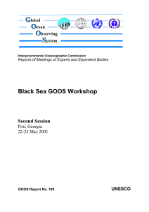 Black Sea GOOS Workshop Second Session Poti, Georgia 22-25 May 2001