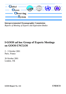 I-GOOS ad hoc Group of Experts Meetings on GOOS-UNCLOS  UNESCO
