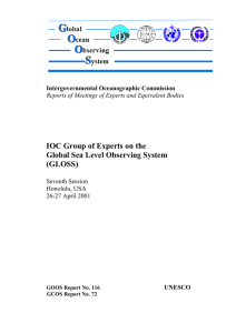 IOC Group of Experts on the Global Sea Level Observing System (GLOSS)