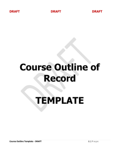 Course Outline of Record  TEMPLATE