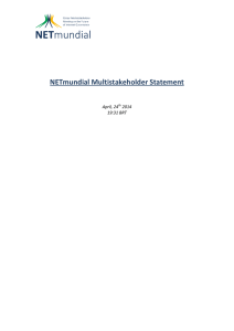 NETmundial Multistakeholder Statement April, 24 2014