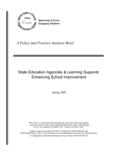 A Policy and Practice Analysis Brief &amp; Learning Supports: Enhancing School Improvement