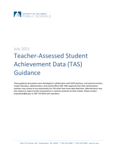 Teacher-Assessed Student Achievement Data (TAS) Guidance July 2011
