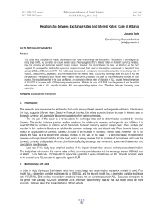 Relationship between Exchange Rates and Interest Rates: Case of Albania