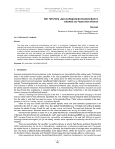 Non Performing Loans on Regional Development Bank in