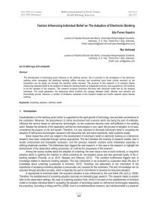 Factors Influencing Individual Belief on The Adoption of Electronic Banking