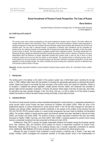 Social Investment of Pension Funds Perspective: The Case of Russia