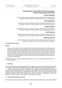 Forecast Indicators and Priorities of the Tourism Industry: Zhanarys Raimbekov