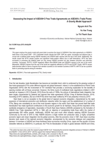 Assessing the Impact of ASEAN+3 Free Trade Agreements on ASEAN’s... A Gravity Model Approach