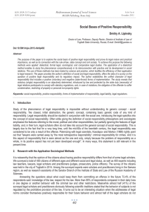 Social Bases of Positive Responsibility Mediterranean Journal of Social Sciences