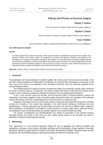 E-Money and E-Finance as Economic Category Mediterranean Journal of Social Sciences