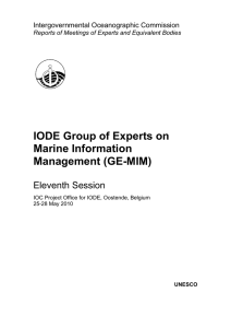 IODE Group of Experts on Marine Information Management (GE-MIM)
