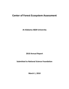 Center of Forest Ecosystem Assessment  At Alabama A&amp;M University 2010 Annual Report