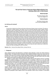 Pull and Push Factors of Indonesian Women Migrant Workers from