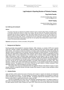 Logit Analysis in Exporting Decision of Fisheries Company Popy Novita Pasaribu