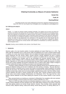 E-Banking Functionality as a Measure of Customer Satisfaction Kombo Felix Paulík Jiĝí