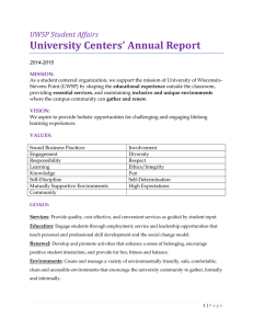 University Centers’ Annual Report UWSP Student Affairs
