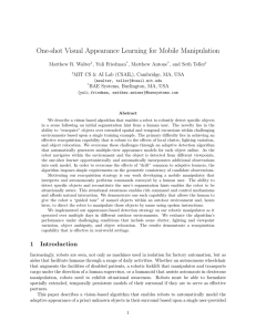 One-shot Visual Appearance Learning for Mobile Manipulation