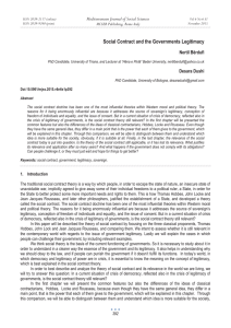 Social Contract and the Governments Legitimacy Mediterranean Journal of Social Sciences