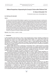 Different Perspectives of Approaching the Concept of Culture within Politeness... Mediterranean Journal of Social Sciences Dr. Nisreen Al-Khawaldeh, Ph.D MCSER Publishing, Rome-Italy