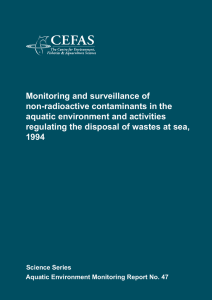 Monitoring and surveillance of non-radioactive contaminants in the aquatic environment and activities