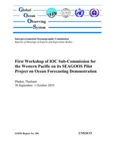 First Workshop of IOC Sub-Commission for Project on Ocean Forecasting Demonstration