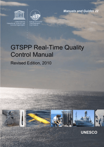 GTSPP Real-Time Quality Control Manual Revised Edition, 2010 UNESCO