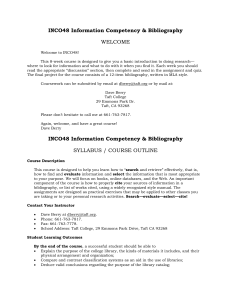 INCO48 Information Competency &amp; Bibliography