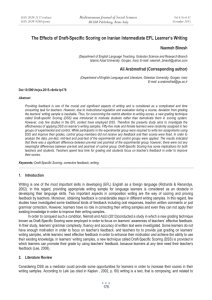The Effects of Draft-Specific Scoring on Iranian Intermediate EFL Learner’s... Mediterranean Journal of Social Sciences Naemeh Binesh MCSER Publishing, Rome-Italy