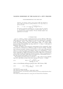 PACKING DIMENSION OF THE RANGE OF A L´ EVY PROCESS