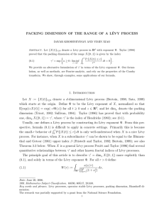 PACKING DIMENSION OF THE RANGE OF A L´ EVY PROCESS