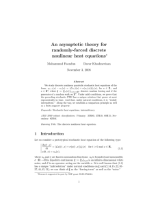 An asymptotic theory for randomly-forced discrete nonlinear heat equations ∗