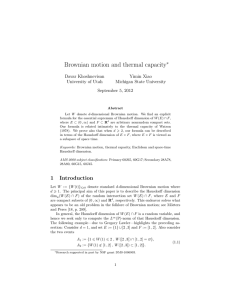 Brownian motion and thermal capacity ∗ Davar Khoshnevisan Yimin Xiao