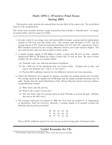 Math 1070-1, (Practice) Final Exam Spring 2003