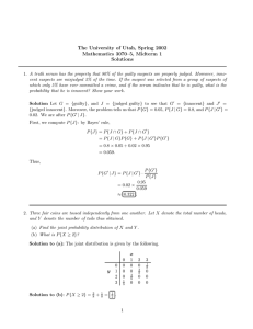 The University of Utah, Spring 2002 Mathematics 3070–5, Midterm 1 Solutions
