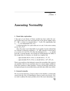 Assessing Normality 1. Visual data exploration